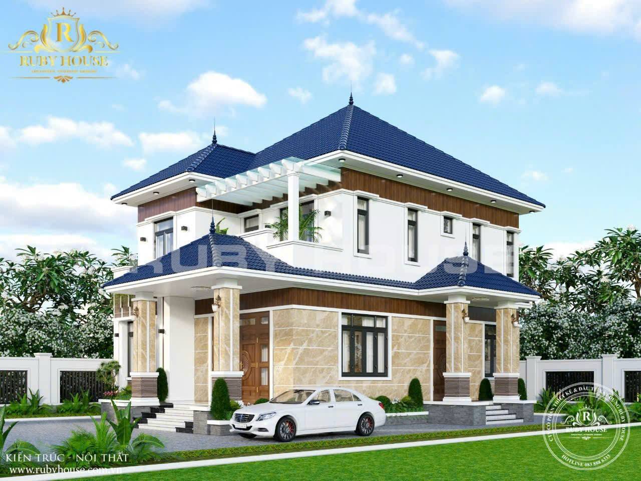 Thi công và thiết kế nhà trọn gói tại Hải Phòng – Công trình 2 tầng mái Nhật tại An Dương