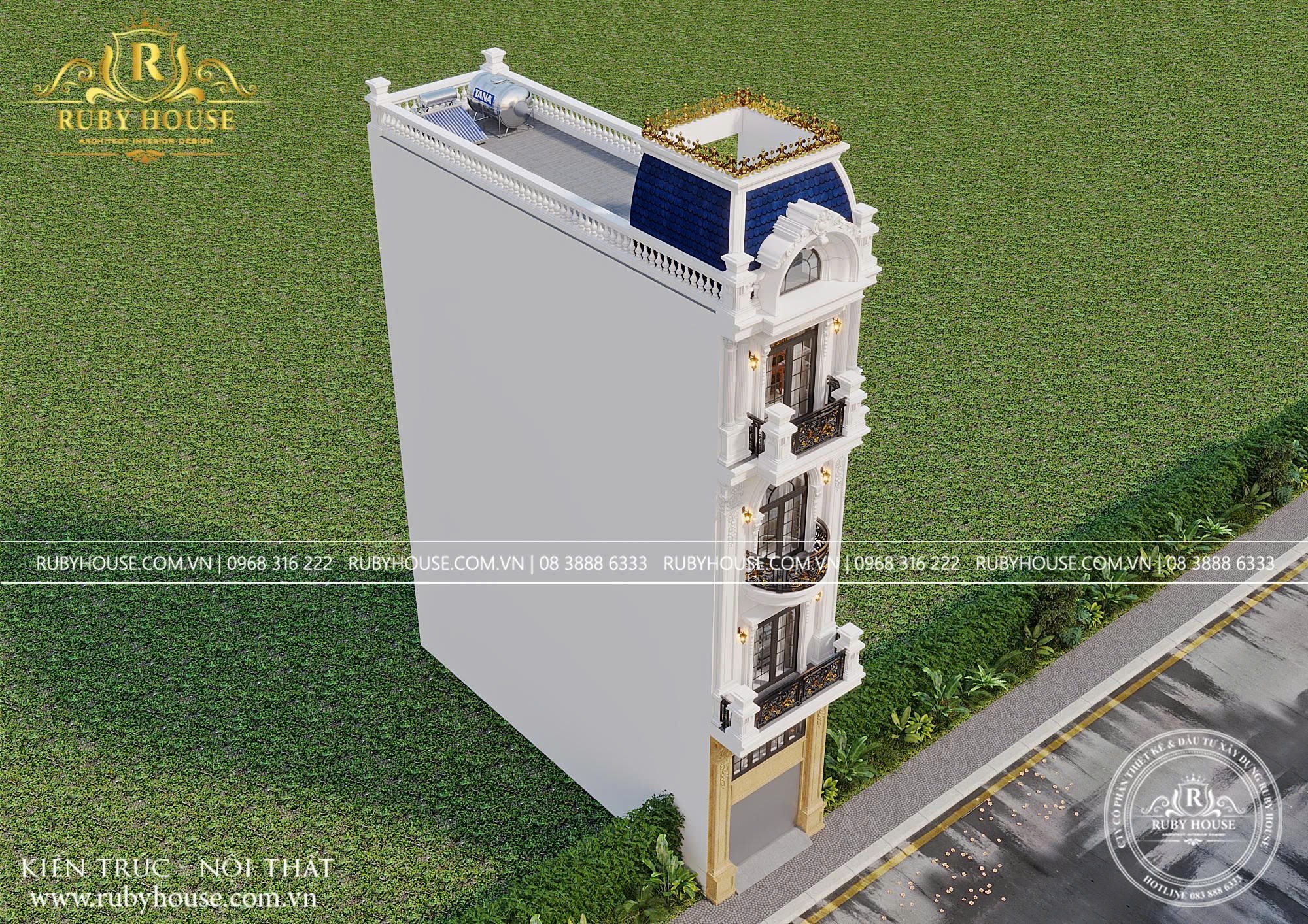 Thiết kế phối cảnh nhà phố tân cổ điển Rubyhouse tại Hải Phòng